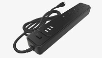Power strip USA with USB ports black