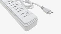 Power strip USA with USB ports white