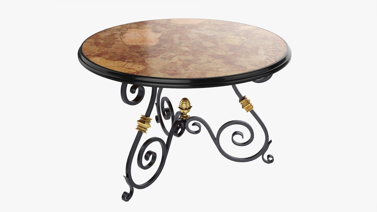 Round wrought iron table