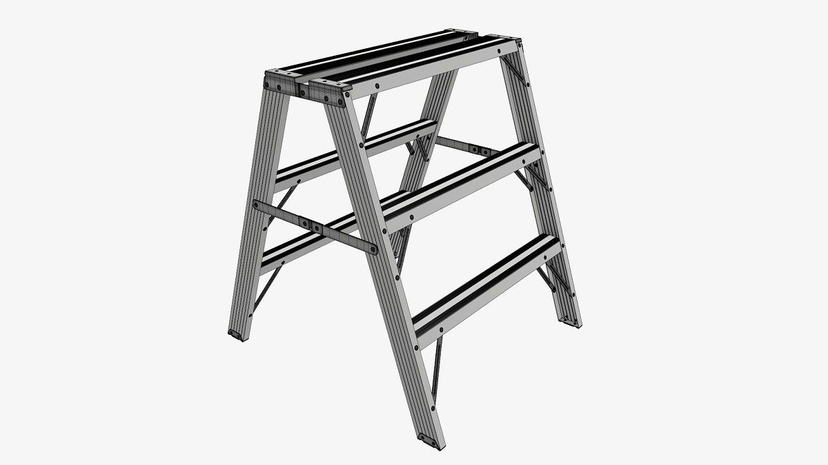 Sawhorse foldable ladder
