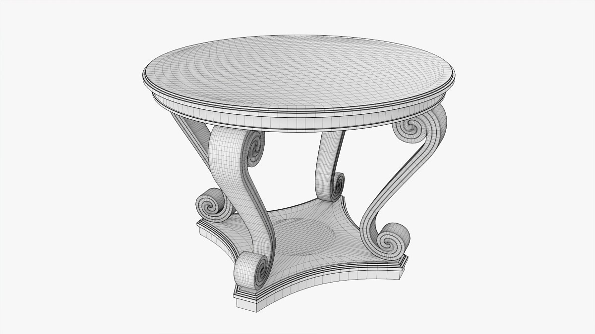 Scroll round hall table