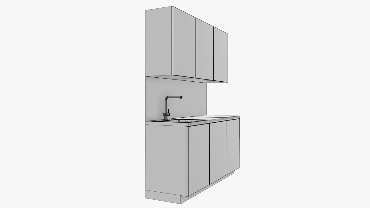 Small kitchen cooking surface sink