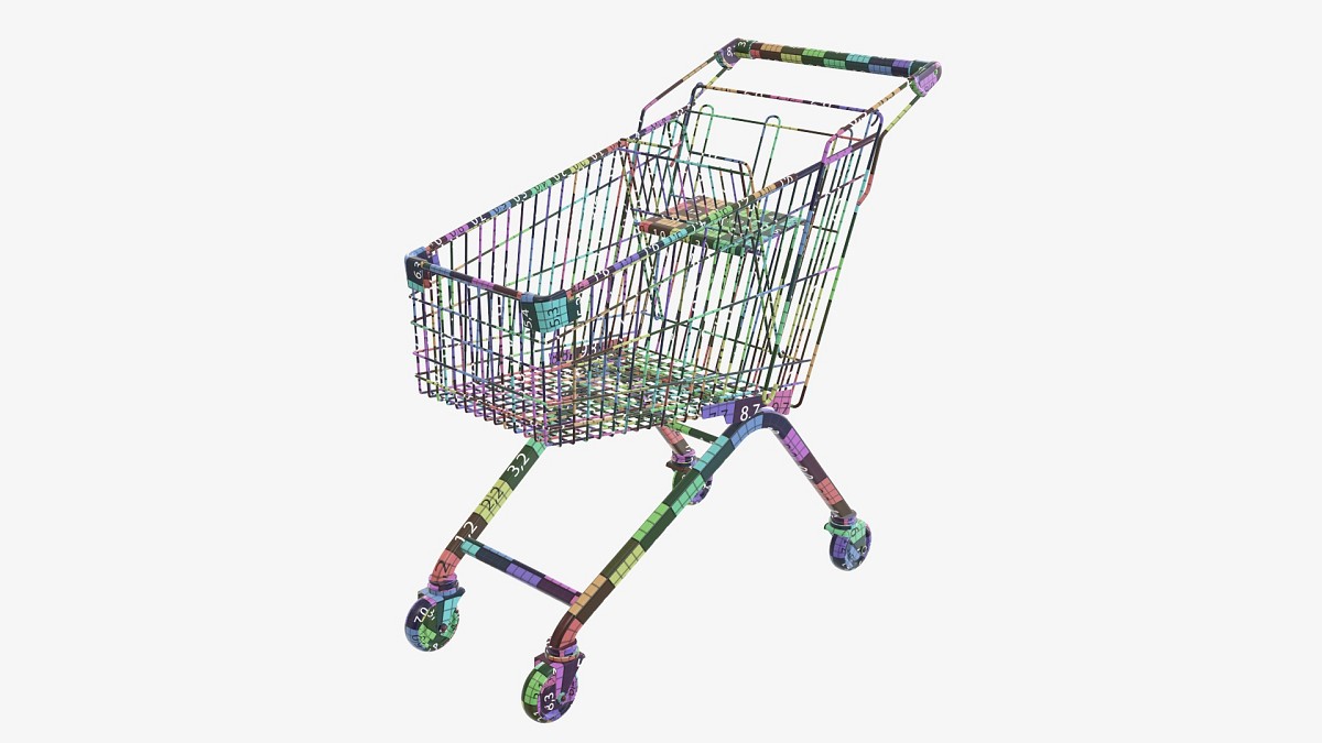 Supermarket grocery store shopping metal cart