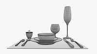 Tableware set glass bowl fork spoon