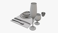 Tableware set glass bowl fork spoon