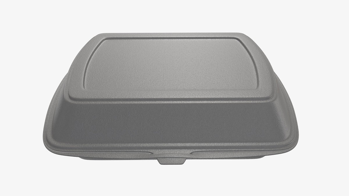 Take-out lunch polystyrene box 04 closed