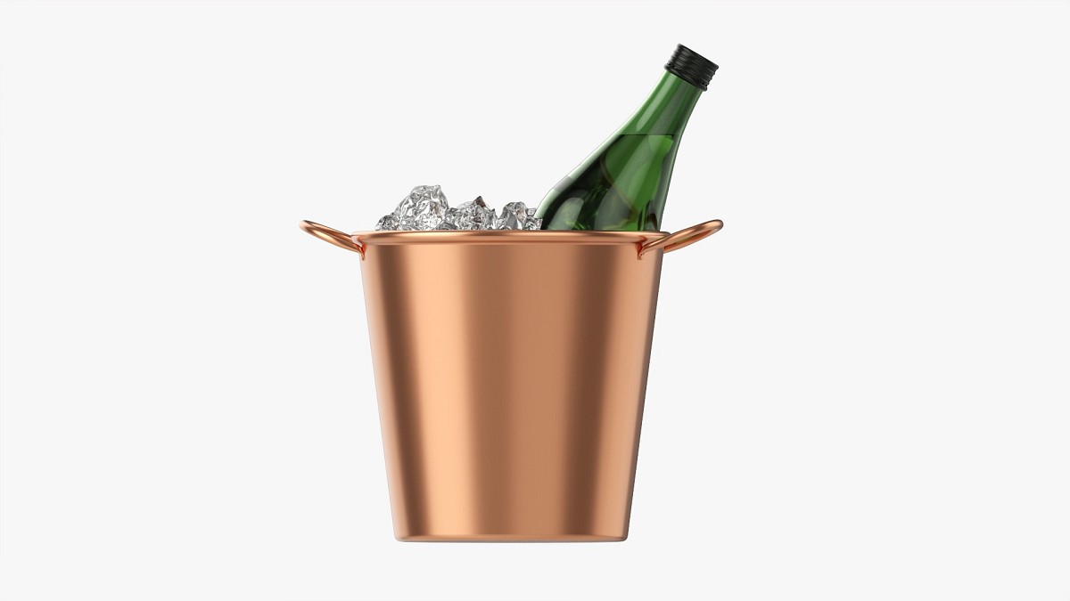 Vermouth bottle in bucket with ice