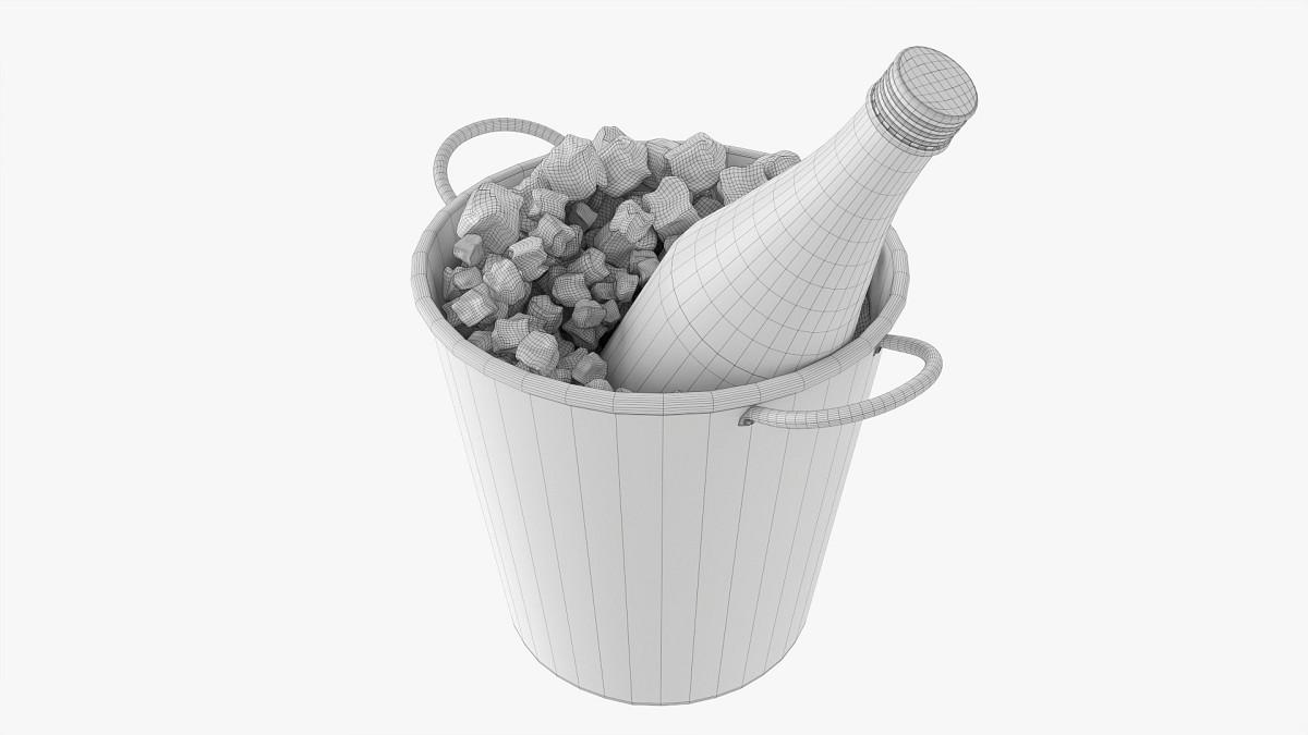 Vermouth bottle in bucket with ice