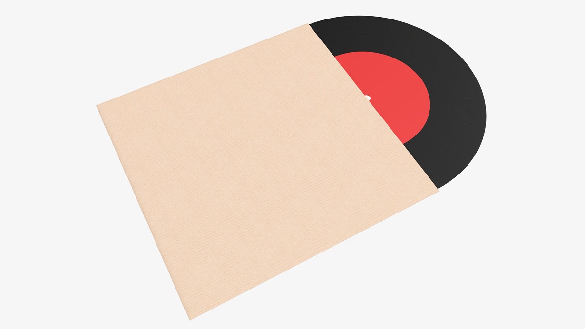 Vinyl record with cover mockup 2