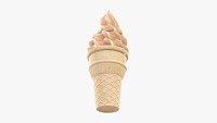 Waffle cone with ice cream 01