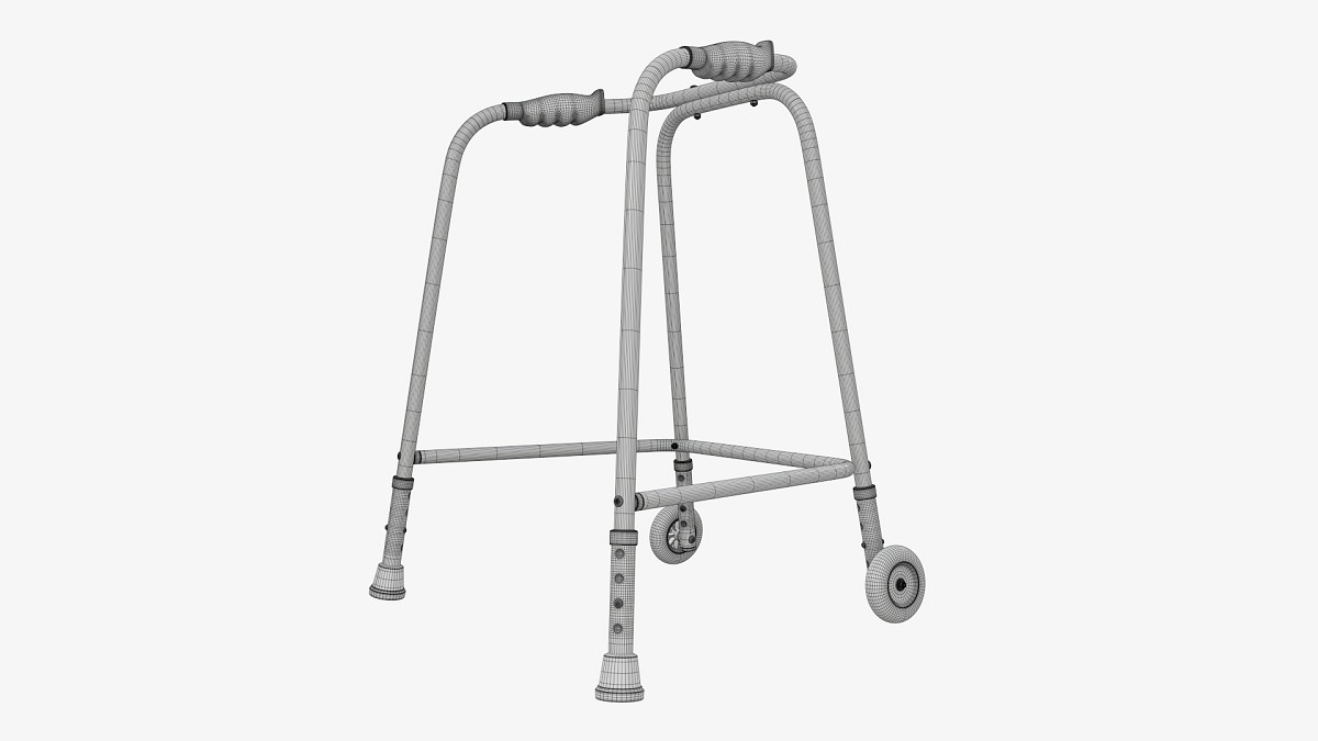 Walking frame with wheels