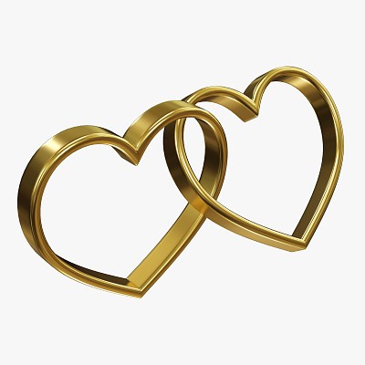 Wedding rings heart shape