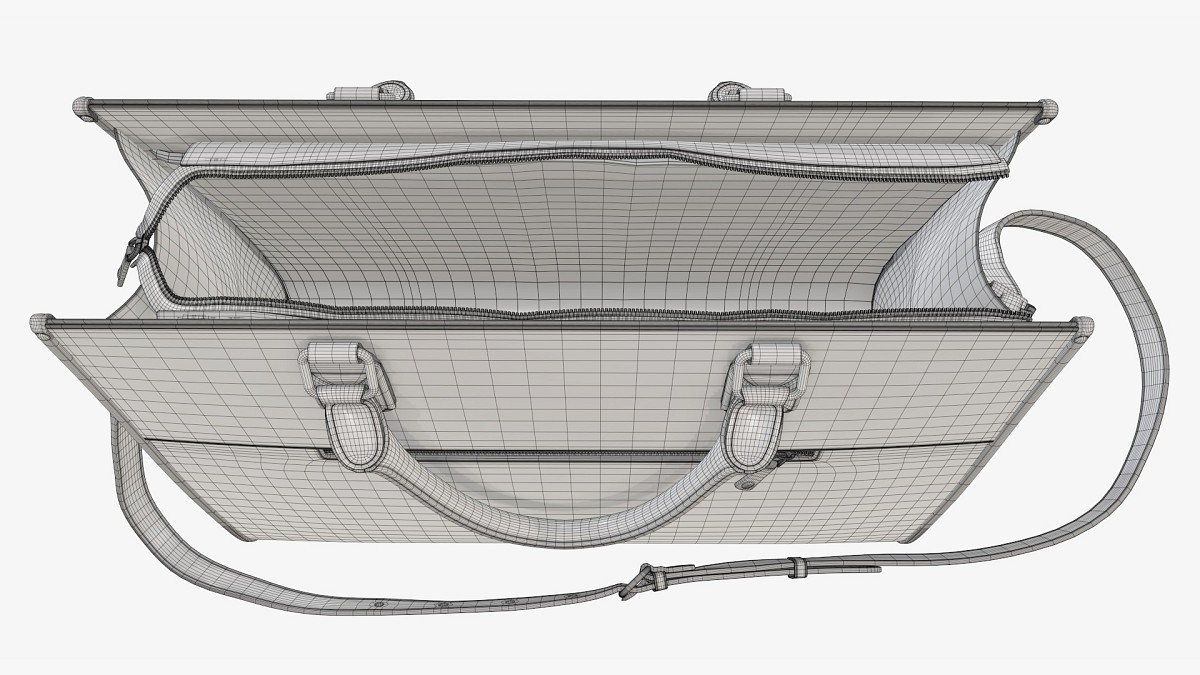 Woman briefcase travel shoulder bag handbag open