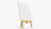 Wooden easel with painting 01