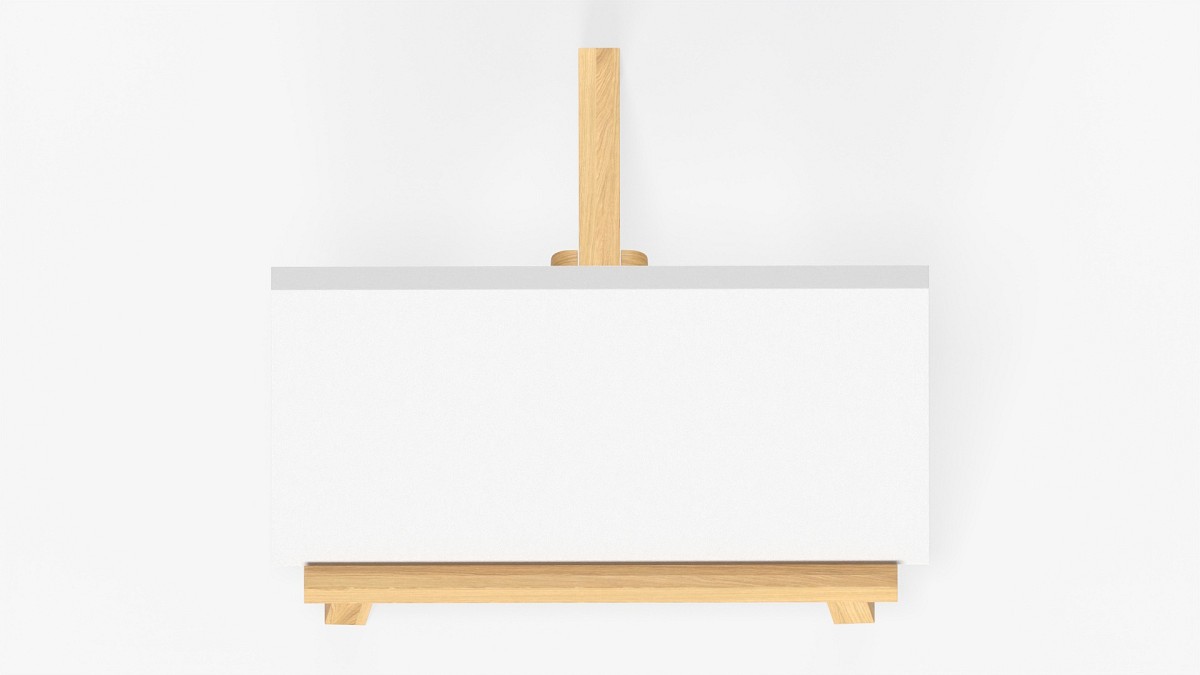 Wooden easel with painting 01