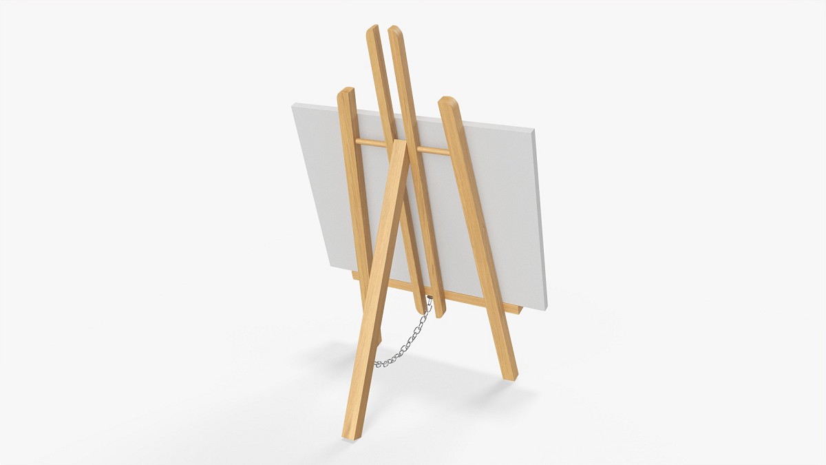Wooden easel with painting 02