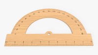 Wooden half-circle protractor 01