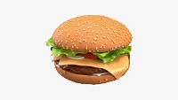 Сheeseburger fast food 01 stylized