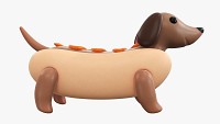 Dachshund puppy in hot dog bun