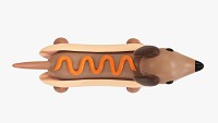 Dachshund puppy in hot dog bun