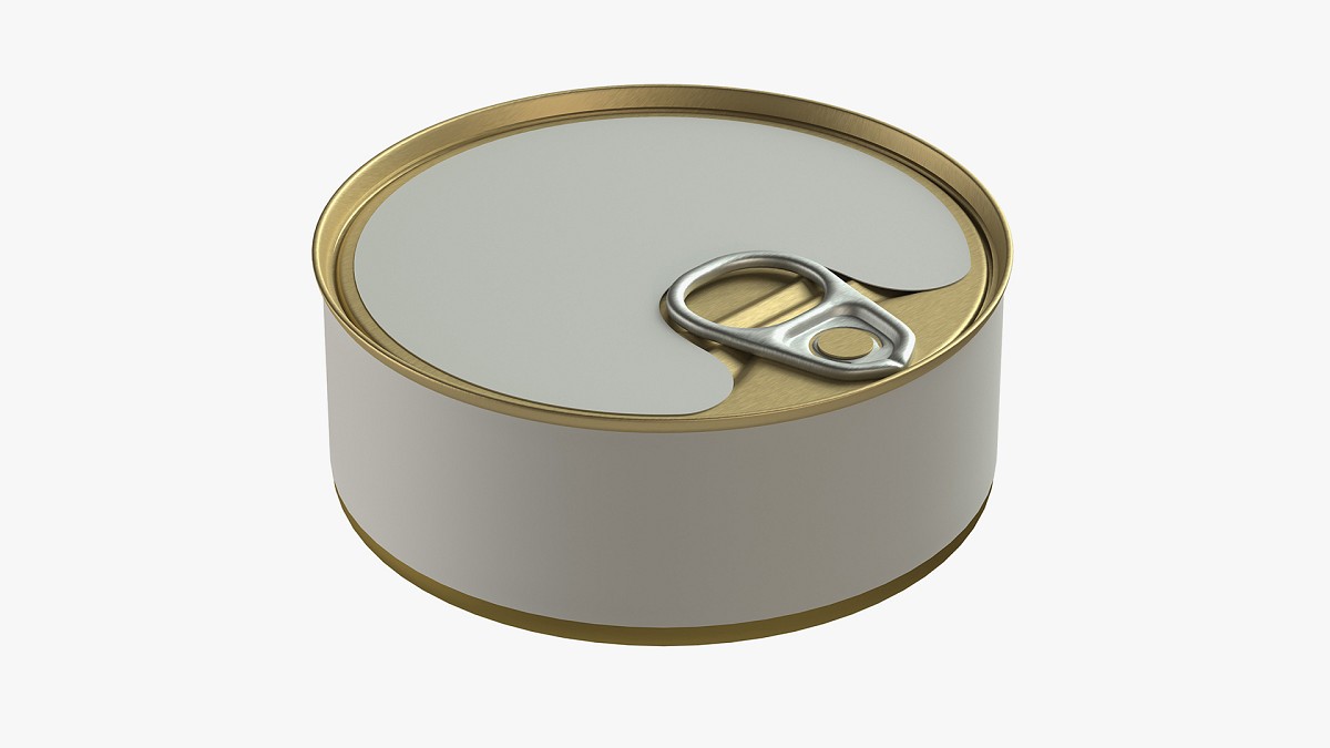 Canned food round tin metal aluminium can 01