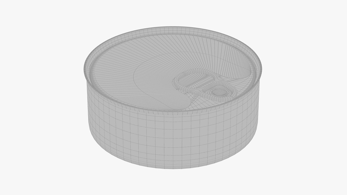 Canned food round tin metal aluminium can 01