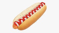 Hot dog with ketchup mayonnaise