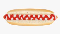 Hot dog with ketchup mayonnaise