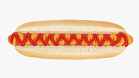 Hot dog with ketchup mustard