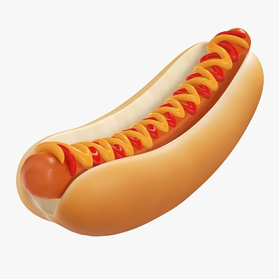 Hot dog ketchup stylized