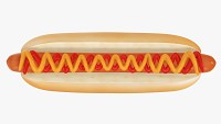 Hot dog with ketchup mustard stylized