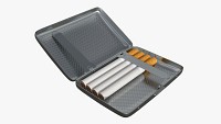 Metal cigarette case box 01 open