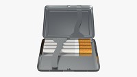 Metal cigarette case box 03 open