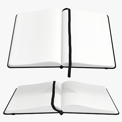 Notebook with strap open