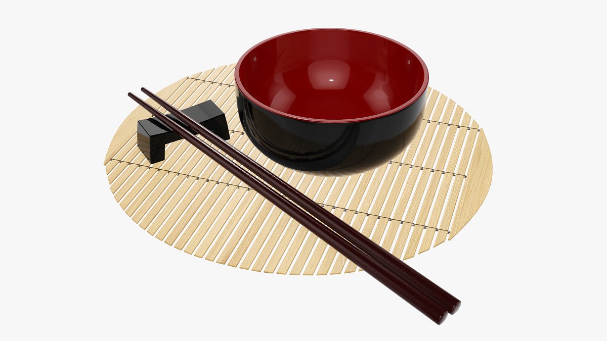 Chopsticks on rest with bowl
