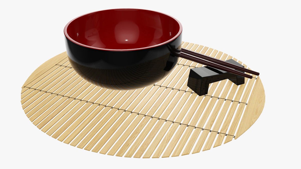 Chopsticks on rest with bowl