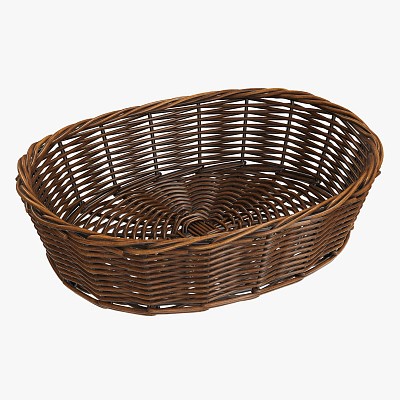 Oval wicker basket brown