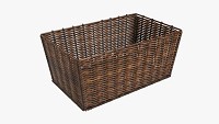 Rectangular wicker basket 02 dark brown