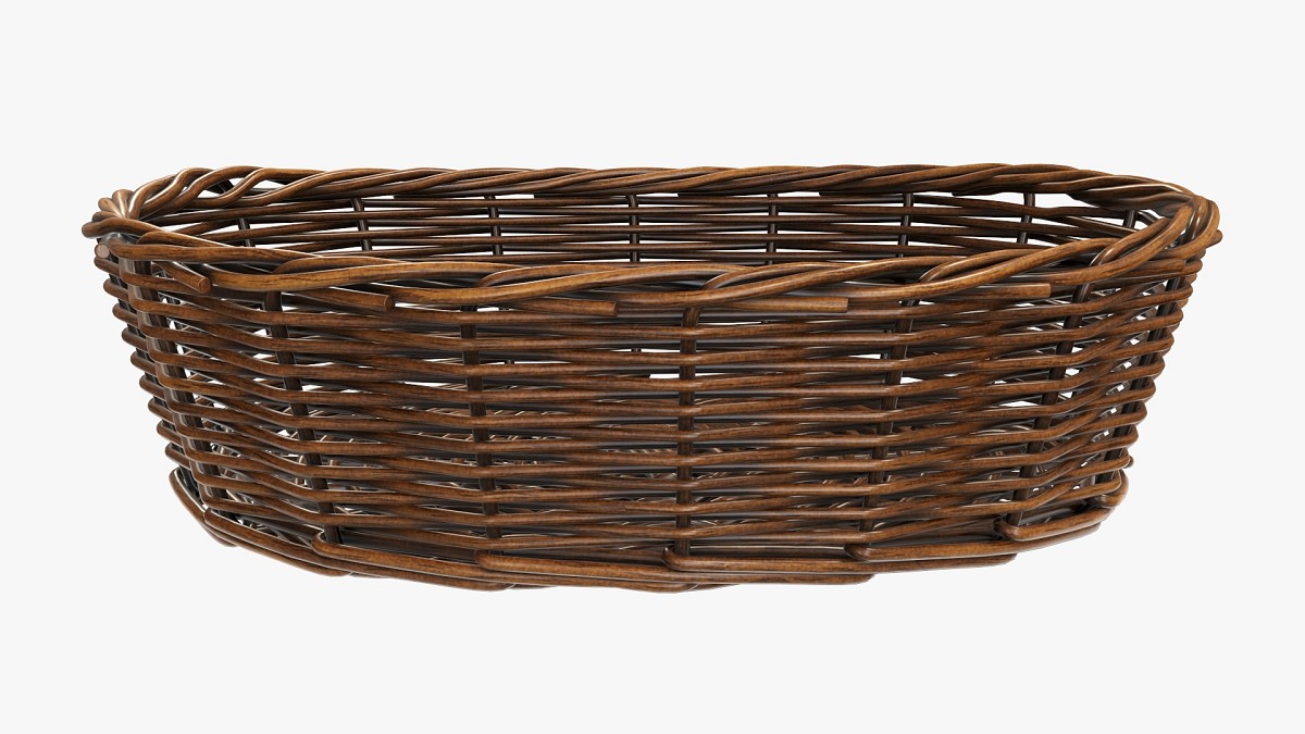 Oval wicker basket dark brown