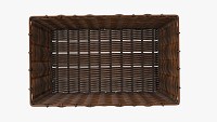 Rectangular wicker basket 02 dark brown