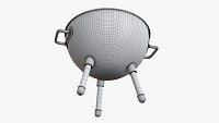Charcoal kettle steel grill bbq small