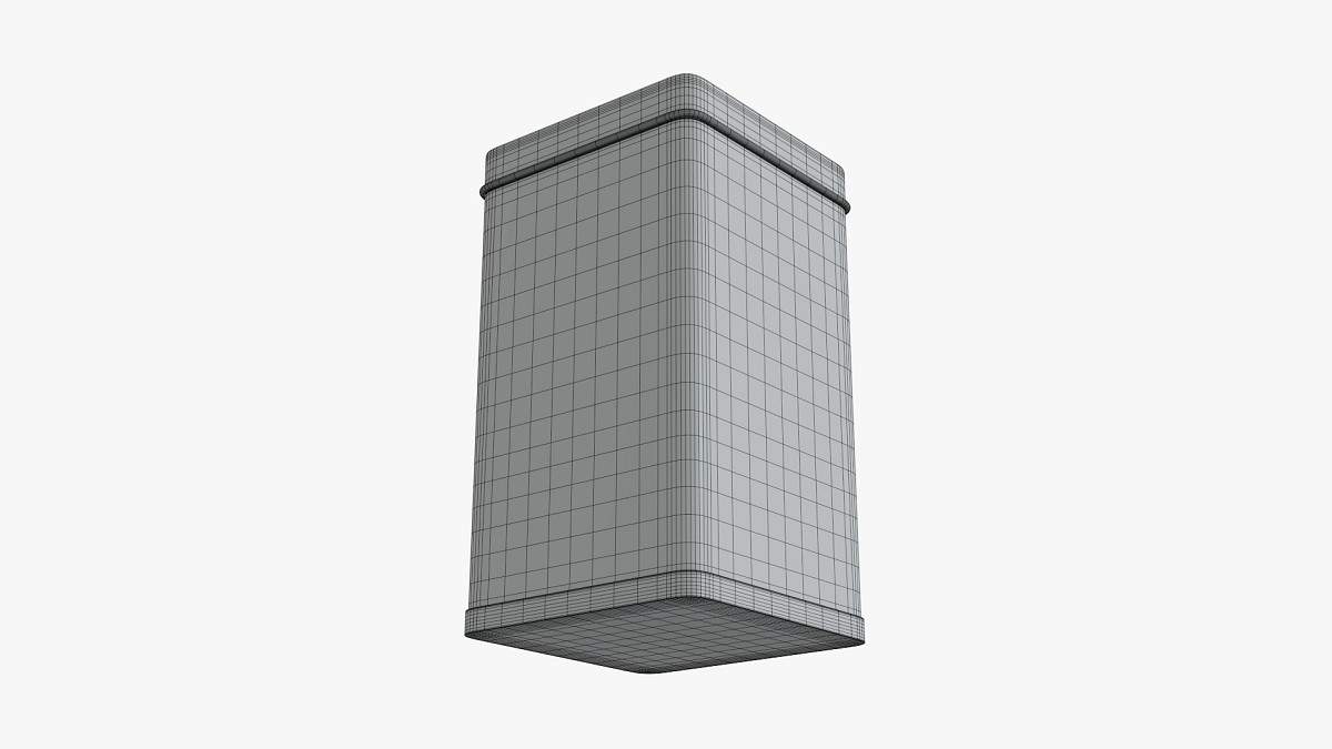 Metal tin can rectangular shape tall