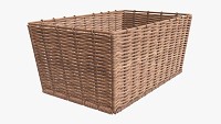 Rectangular wicker basket 02 light brown