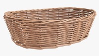 Oval wicker basket light brown