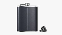 Flask liquor stainless steel leather wrap 02