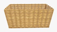 Rectangular wicker basket 02 medium brown