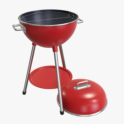 Steel grill bbq with lid