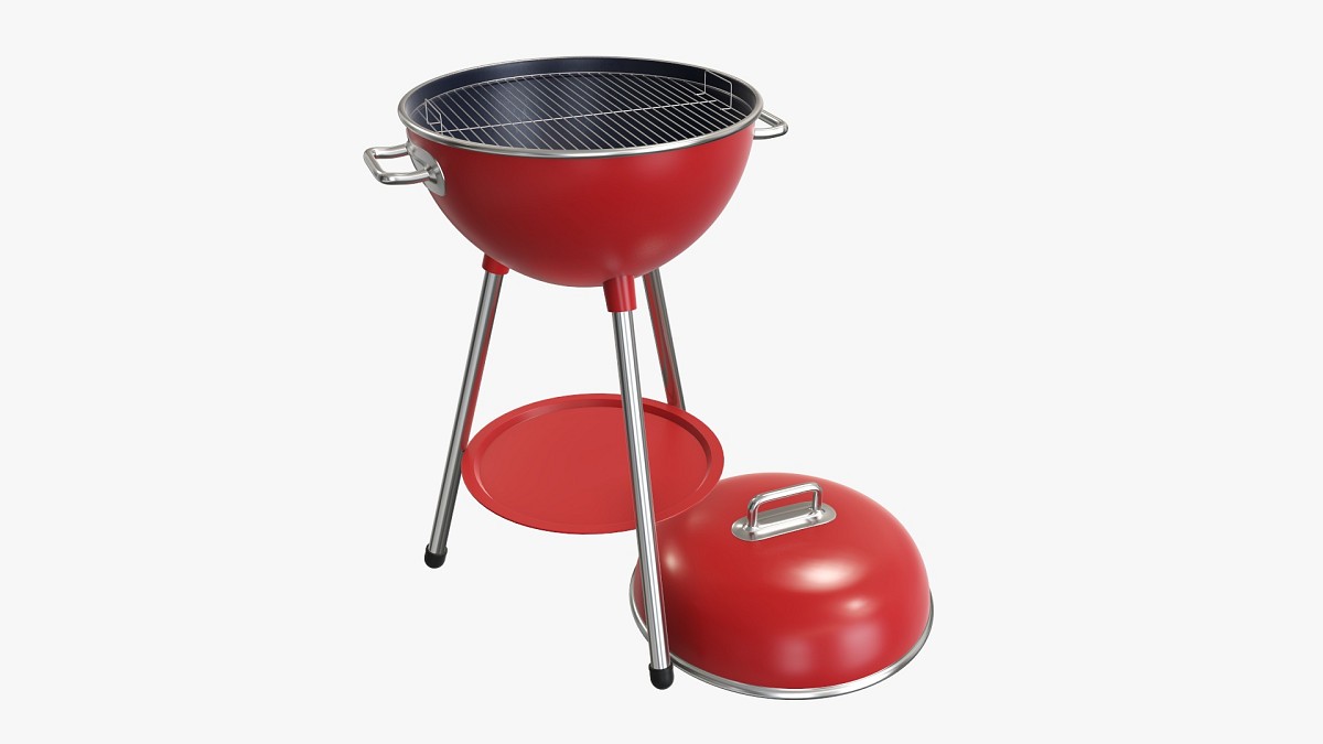 Charcoal kettle steel grill bbq with lid