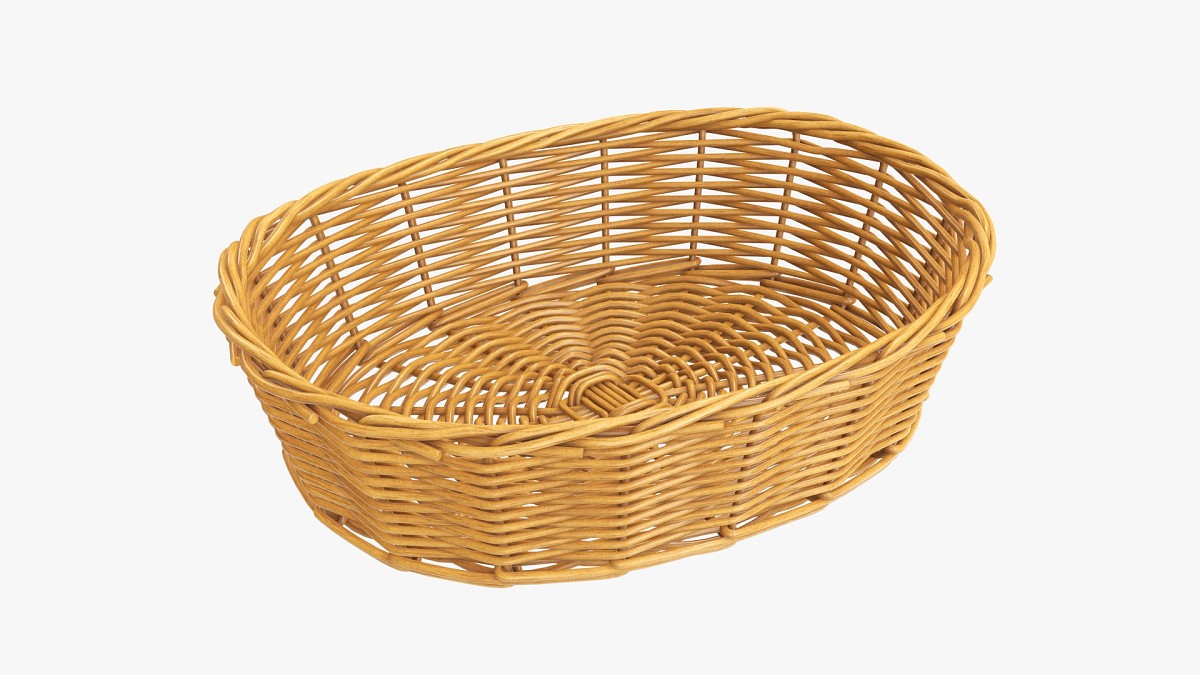 Oval wicker basket medium brown
