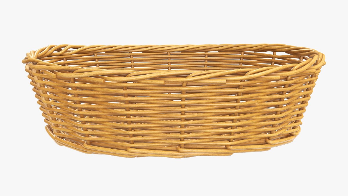 Oval wicker basket medium brown